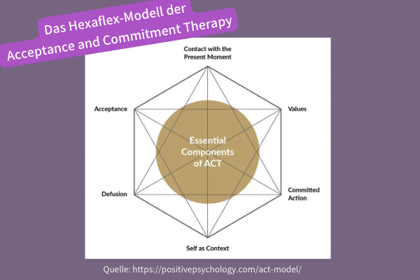 Hexaflexmodell zur Acceptance and Commitment Therapy ACT