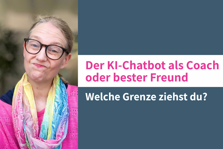 Frau mit skeptischem Gesicht zum Thema KI-Chatbot als Coach oder bester Freund