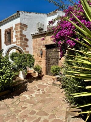 Bild von einem typisch andalusischen Haus mit Pflanzen davor