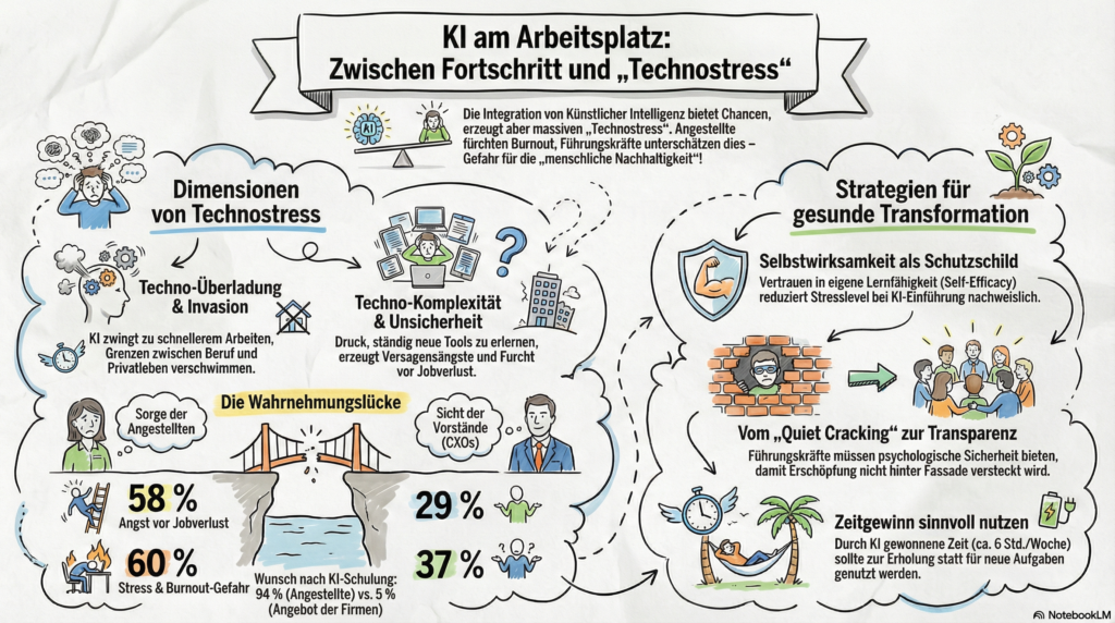 Mit Unterstützung von KI generierte Grafik, welche die wichtigsten Botschaften aus dem Blogartikel zusammenfasst